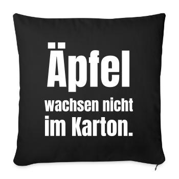 Apples do not grow in cartons - Sofa pillowcase 17,3'' x 17,3'' (45 x 45 cm) - black - Front