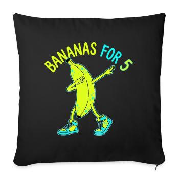 Bananes pour 5 Bananes à tamponner - Housse de coussin décorative 45 x 45 cm - noir - Devant