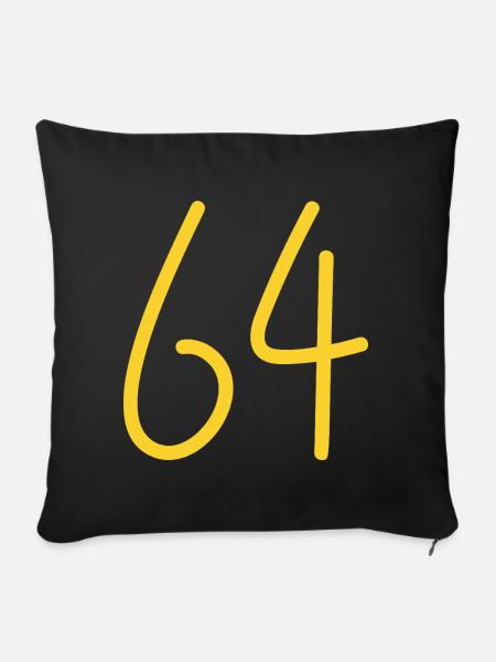 64 - Sofakissenbezug 45 x 45 cm - Schwarz