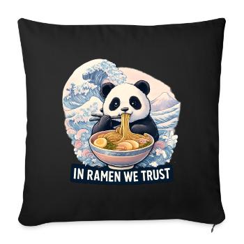 Panda Ramen Noodle Bowl - Sofa pillowcase 17,3'' x 17,3'' (45 x 45 cm) - black - Front