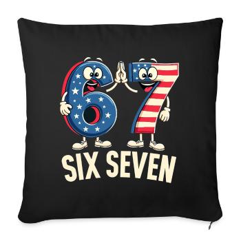 US Flag 67 Memes Six Seven - Sofa pillowcase 17,3'' x 17,3'' (45 x 45 cm) - black - Front