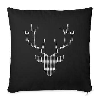 Bois de cerf pixel - Housse de coussin décorative 45 x 45 cm - noir - Devant