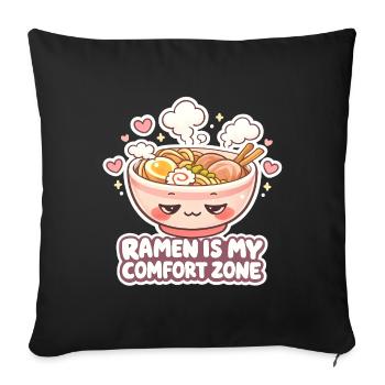 Le ramen est ma zone de confort - Housse de coussin décorative 45 x 45 cm - noir - Devant