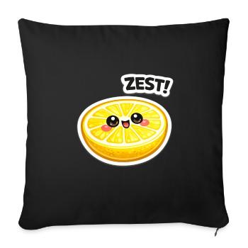 Autocollant zeste d’agrumes - Housse de coussin décorative 45 x 45 cm - noir - Devant