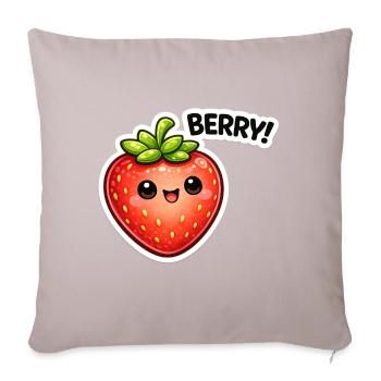 Berry Stickers Kawaii Style - Sofa pillowcase 17,3'' x 17,3'' (45 x 45 cm) - light taupe - Front