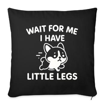 Le chien dit Humour Mème Humour, Drôle, petites jambes drôles - Housse de coussin décorative 45 x 45 cm - noir - Devant