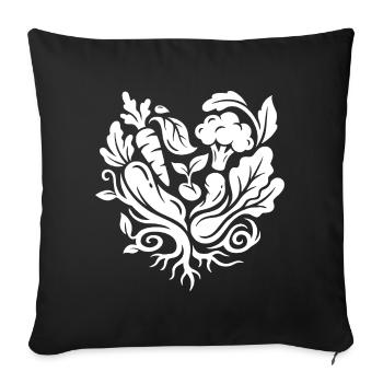 Cœur de légumes pour les amateurs de légumes - Housse de coussin décorative 45 x 45 cm - noir - Devant