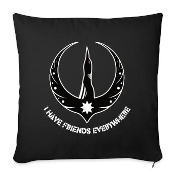Fou de la Rébellion avec des amis partout - Housse de coussin décorative 45 x 45 cm - noir - Devant