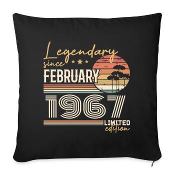 Février 1967 anniversaire 1967 légendes Février - Housse de coussin décorative 45 x 45 cm - noir - Devant