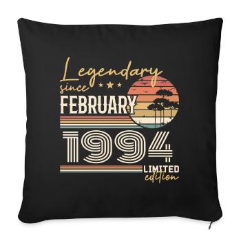 February 1994 Anniversary 1994 Legends February - Sofa pillowcase 17,3'' x 17,3'' (45 x 45 cm) - black - Front