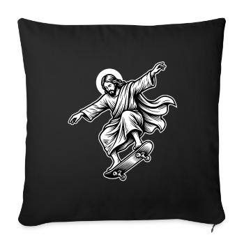  Jesus Skateboard - Funny Skate Meme  - Sofa pillowcase 17,3'' x 17,3'' (45 x 45 cm) - black - Front