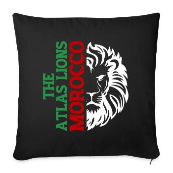 Typographie verticale du Maroc avec AtlasLion - Housse de coussin décorative 45 x 45 cm - noir - Devant