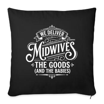 Midwives Deliver The Goods - Sofa pillowcase 17,3'' x 17,3'' (45 x 45 cm) - black - Front