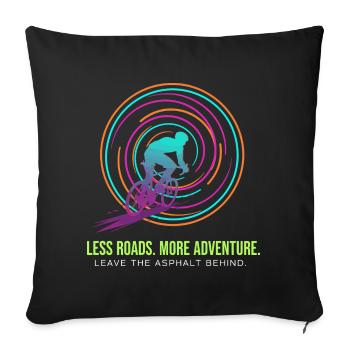 Cycling Adventure: Neon Spiral - Sofa pillowcase 17,3'' x 17,3'' (45 x 45 cm) - black - Front