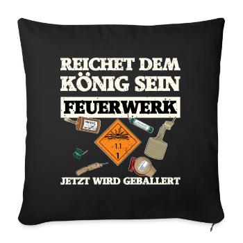 Offrez au roi ses feux d’artifice - Housse de coussin décorative 45 x 45 cm - noir - Devant