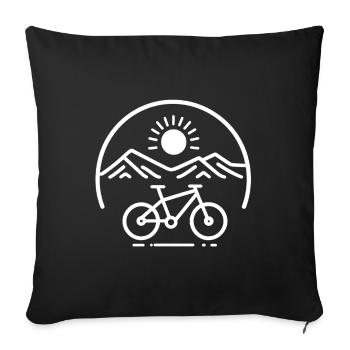 Logo vélo Mountain Panorama - Housse de coussin décorative 45 x 45 cm - noir - Devant