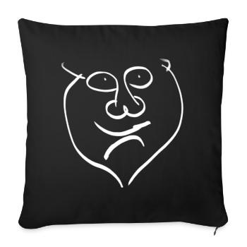 Heart Face Line Art Positive-Negative Smile - Sofa pillowcase 17,3'' x 17,3'' (45 x 45 cm) - black - Front