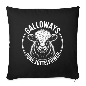 Tête de bœuf de Galloway - Housse de coussin décorative 45 x 45 cm - noir - Devant