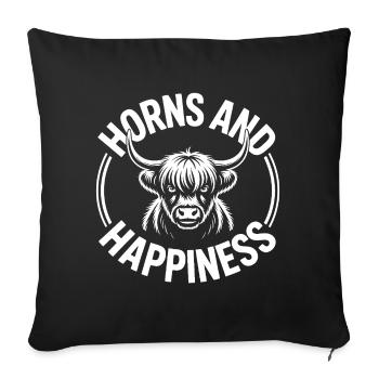 Highland Cow / Highland Beef – I Love Highlands - Sofa pillowcase 17,3'' x 17,3'' (45 x 45 cm) - black - Front