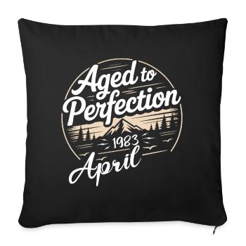 Avril 1983 anniversaire avril 1983 - Housse de coussin décorative 45 x 45 cm - noir - Devant