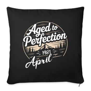 Avril 1981 anniversaire avril 1981 - Housse de coussin décorative 45 x 45 cm - noir - Devant