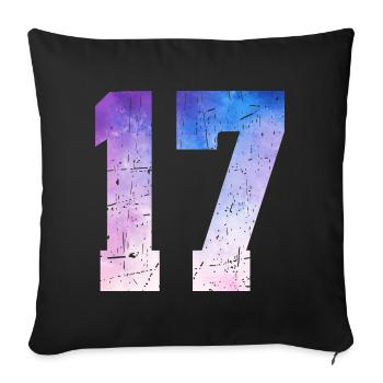 Ausgabe 17 – 17. Jubiläumsgeschenk - Sofakissenbezug 45 x 45 cm - Schwarz - Vorne