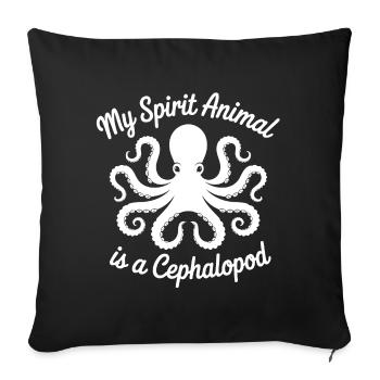 Mon âme : pieuvre - Housse de coussin décorative 45 x 45 cm - noir - Devant
