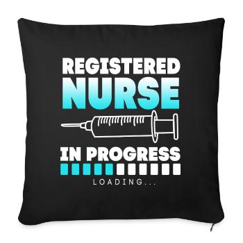Don d’infirmières de l’hôpital des infirmières - Housse de coussin décorative 45 x 45 cm - noir - Devant