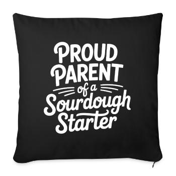 Parent fier d’un levain au levain - Housse de coussin décorative 45 x 45 cm - noir - Devant