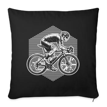 Idée cadeau pour un vélo de route avec vélo de route - Housse de coussin décorative 45 x 45 cm - noir - Devant