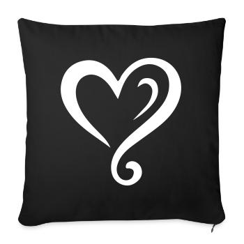 Herz Symbol - Sofakissenbezug 45 x 45 cm - Schwarz - Vorne