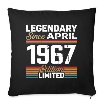 Cadeau Anniversaire Avril 1967 Rétro Avril 1967 - Housse de coussin décorative 45 x 45 cm - noir - Devant