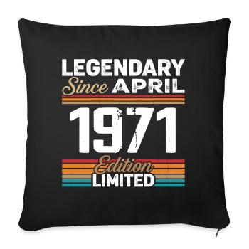 Cadeau Anniversaire Avril 1971 Rétro Avril 1971 - Housse de coussin décorative 45 x 45 cm - noir - Devant
