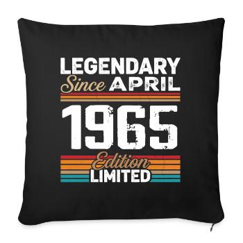 April 1965 Retro April 1965 Birthday Gift - Sofa pillowcase 17,3'' x 17,3'' (45 x 45 cm) - black - Front