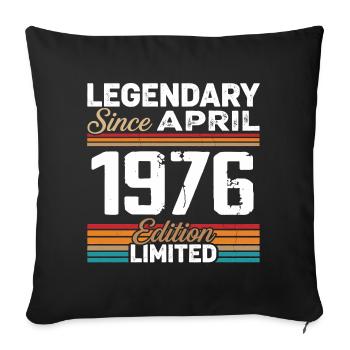 Cadeau Anniversaire Avril 1976 Rétro Avril 1976 - Housse de coussin décorative 45 x 45 cm - noir - Devant