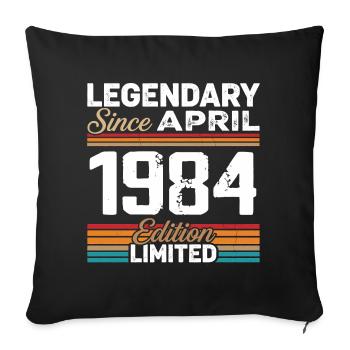 April 1984 Retro April 1984 Birthday Gift - Sofa pillowcase 17,3'' x 17,3'' (45 x 45 cm) - black - Front