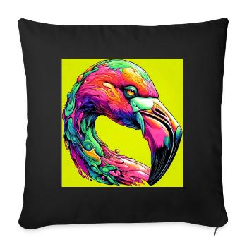Flamant - Housse de coussin décorative 45 x 45 cm - noir - Devant