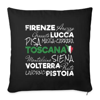 Toskana Retro Schriftzug Italy Urlaub Souvenir - Sofakissenbezug 45 x 45 cm - Schwarz - Vorne