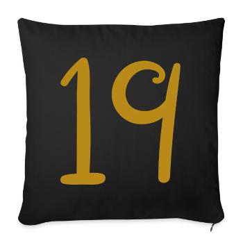 19 - Sofakissenbezug 45 x 45 cm - Schwarz - Vorne