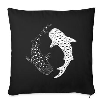 Whale Shark Yin Yang Ocean Zen Marine - Sofa pillowcase 17,3'' x 17,3'' (45 x 45 cm) - black - Front
