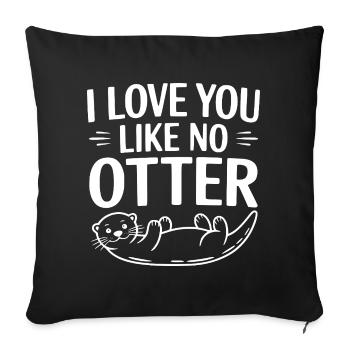 Je t’aime comme aucune loutre - Housse de coussin décorative 45 x 45 cm - noir - Devant