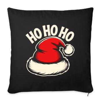 Ho Ho Ho Santa Hat - Sofa pillowcase 17,3'' x 17,3'' (45 x 45 cm) - black - Front