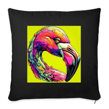 Flamant - Housse de coussin décorative 45 x 45 cm - noir - Devant