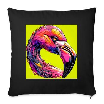 Flamingo - Sofakissenbezug 45 x 45 cm - Schwarz - Vorne