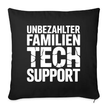 Unbezahlter Familien Tech Support - Sofakissenbezug 45 x 45 cm - Schwarz - Vorne
