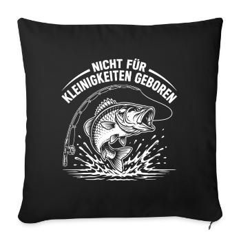Angeln Humor - Sofakissenbezug 45 x 45 cm - Schwarz - Vorne