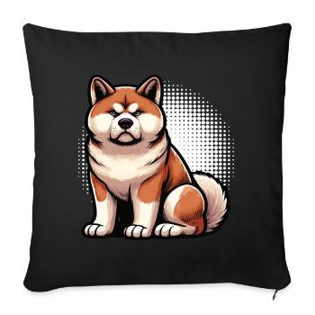 Akita Akita propriétaire Akitas Akita amoureux Akitafan - Housse de coussin décorative 45 x 45 cm - noir - Devant