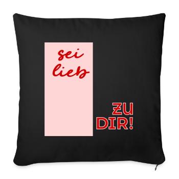 Affirmation_Selbstliebe - Sofakissenbezug 45 x 45 cm - Schwarz - Vorne