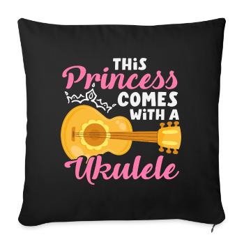 Funny Ukulele Designs and Sayings - Sofa pillowcase 17,3'' x 17,3'' (45 x 45 cm) - black - Front