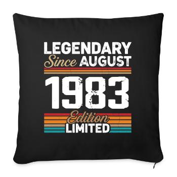 Légendaire Depuis Août 1983 Vintage Rétro - Housse de coussin décorative 45 x 45 cm - noir - Devant